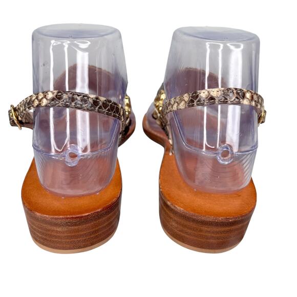 Safari Club Positano Zoe Sandal Handmade 37 6.5 Python Leather - Picture 3 of 12